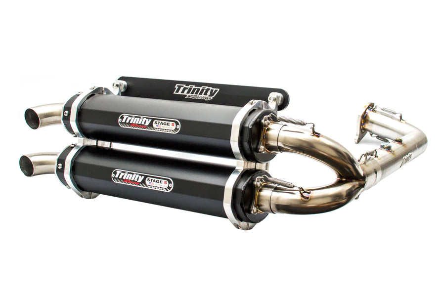 Trinity Racing Stage 5 Dual Exhaust - Black - RZR Turbo