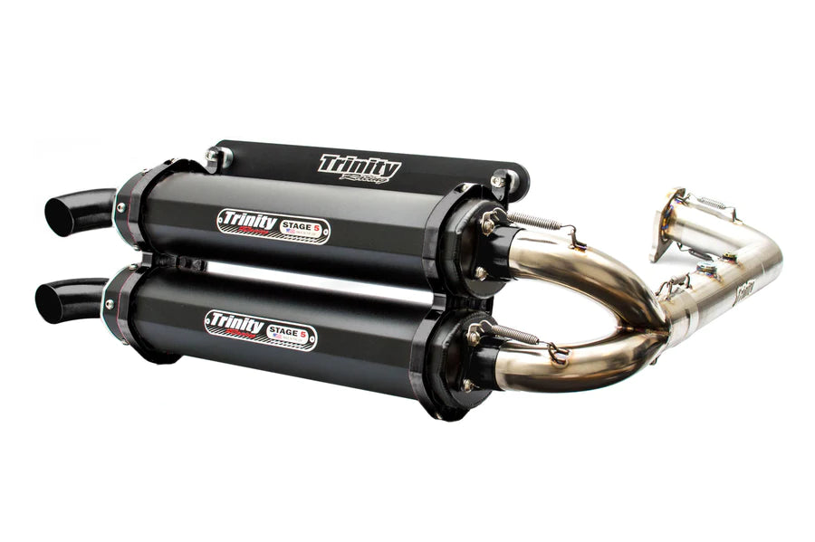 Trinity Racing Stage 5 Dual Exhaust - Black Cerakote - RZR XP Turbo
