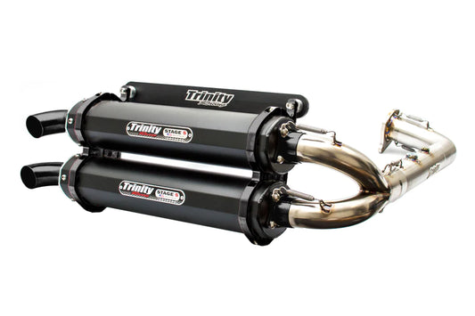 Trinity Racing Stage 5 Dual Exhaust - Black Cerakote - RZR XP Turbo